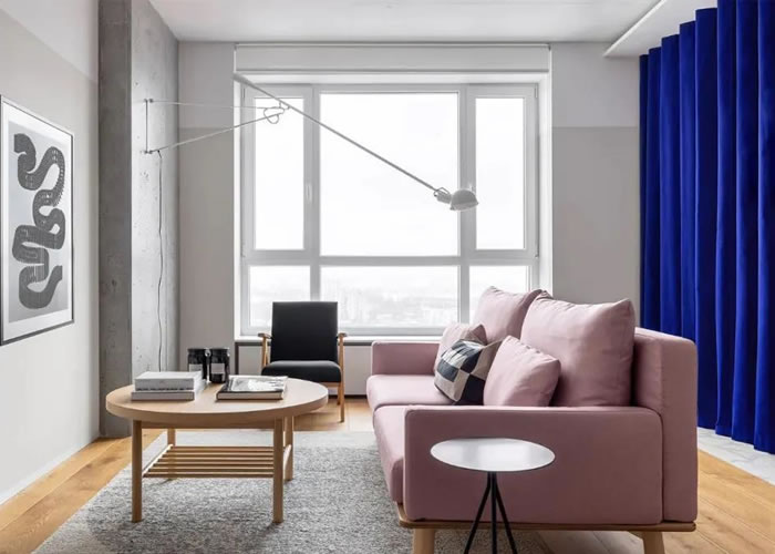 用窗簾做軟隔斷， 65㎡小戶型的打造秘籍！